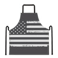 Grey And White American Flag Print Apron