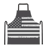 Grey And White American Flag Print Apron
