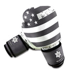 Grey And White American Flag Print Boxing Gloves