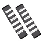Grey And White American Flag Print Car Seat Belt Covers