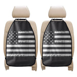 Grey And White American Flag Print Car Seat Organizers