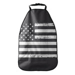 Grey And White American Flag Print Car Seat Organizers