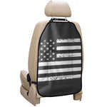 Grey And White American Flag Print Car Seat Organizers