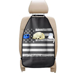 Grey And White American Flag Print Car Seat Organizers