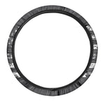 Grey And White American Flag Print Car Steering Wheel Cover