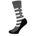 Grey And White American Flag Print Crew Socks