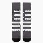 Grey And White American Flag Print Crew Socks