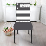 Grey And White American Flag Print Dining Chair Slipcover