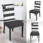 Grey And White American Flag Print Dining Chair Slipcover