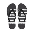 Grey And White American Flag Print Flip Flops