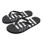 Grey And White American Flag Print Flip Flops