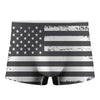 Grey And White American Flag Print Men's Boxer Briefs