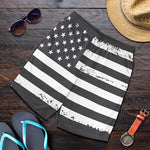 Grey And White American Flag Print Men's Shorts