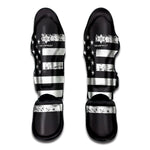 Grey And White American Flag Print Muay Thai Shin Guard