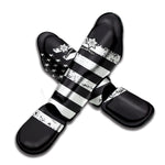 Grey And White American Flag Print Muay Thai Shin Guard
