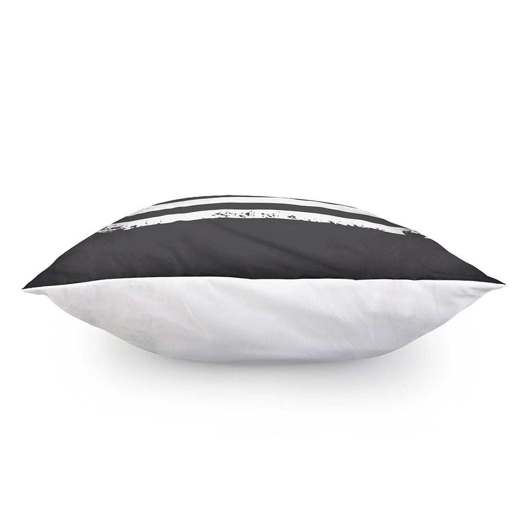 Grey And White American Flag Print Pillow Cover