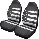 Grey And White American Flag Print Universal Fit Car Seat Covers