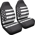 Grey And White American Flag Print Universal Fit Car Seat Covers