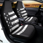 Grey And White American Flag Print Universal Fit Car Seat Covers