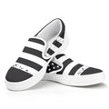 Grey And White American Flag Print White Slip On Sneakers