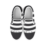 Grey And White American Flag Print White Slip On Shoes
