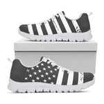 Grey And White American Flag Print White Sneakers