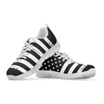 Grey And White American Flag Print White Sneakers