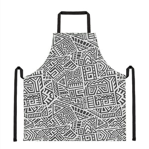 Grey And White Aztec Pattern Print Apron