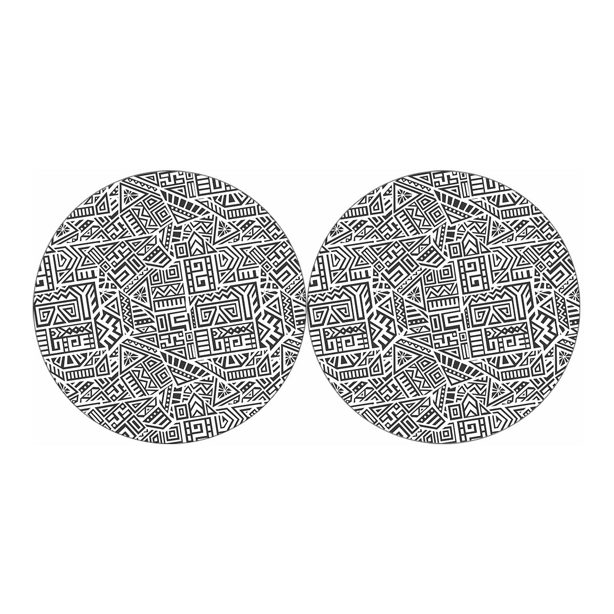 Grey And White Aztec Pattern Print Car Coasters