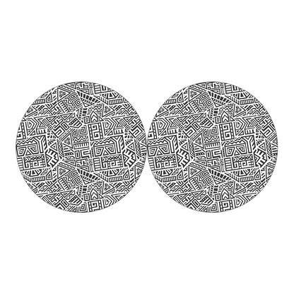 Grey And White Aztec Pattern Print Car Coasters