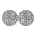 Grey And White Aztec Pattern Print Car Coasters