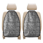 Grey And White Aztec Pattern Print Car Seat Organizers