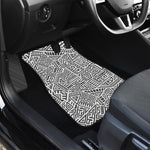Grey And White Aztec Pattern Print Front Car Floor Mats