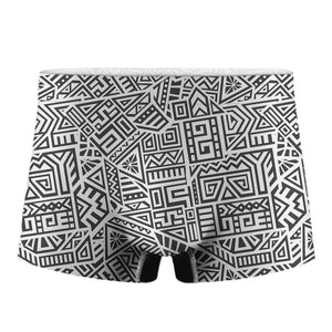 Grey And White Aztec Pattern Print Men's Boxer Briefs