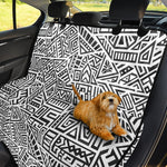 Grey And White Aztec Pattern Print Pet Car Back Seat Cover