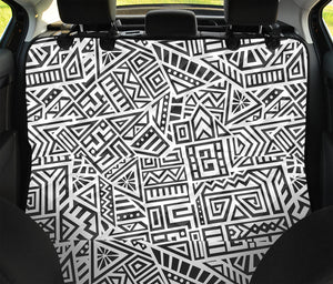 Grey And White Aztec Pattern Print Pet Car Back Seat Cover