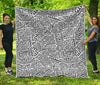 Grey And White Aztec Pattern Print Quilt