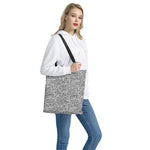Grey And White Aztec Pattern Print Tote Bag