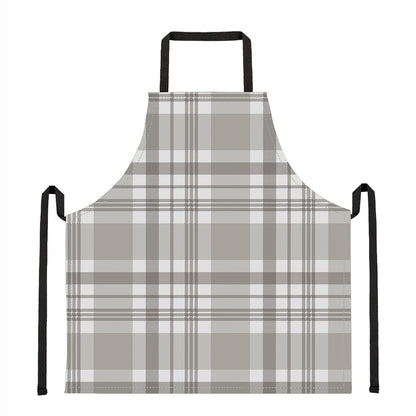 Grey And White Border Tartan Print Apron