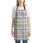 Grey And White Border Tartan Print Apron