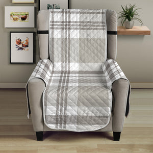 Grey And White Border Tartan Print Armchair Protector