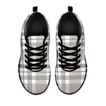 Grey And White Border Tartan Print Black Sneakers