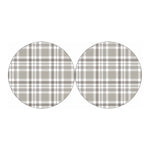 Grey And White Border Tartan Print Car Coasters