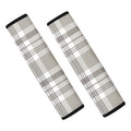 Grey And White Border Tartan Print Car Seat Belt Covers
