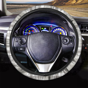 Grey And White Border Tartan Print Car Steering Wheel Cover