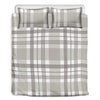 Grey And White Border Tartan Print Duvet Cover Bedding Set