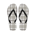 Grey And White Border Tartan Print Flip Flops