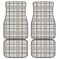 Grey And White Border Tartan Print Front and Back Car Floor Mats