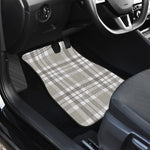 Grey And White Border Tartan Print Front and Back Car Floor Mats