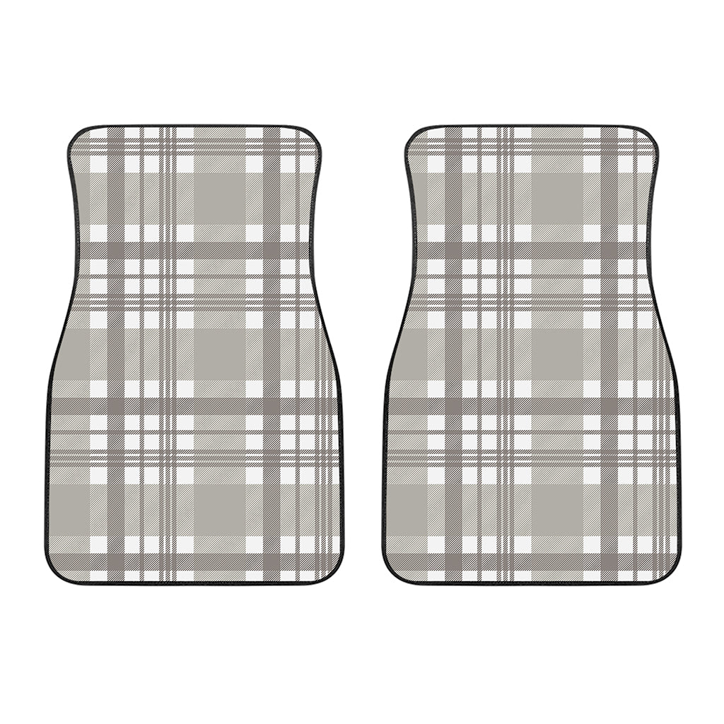 Grey And White Border Tartan Print Front Car Floor Mats